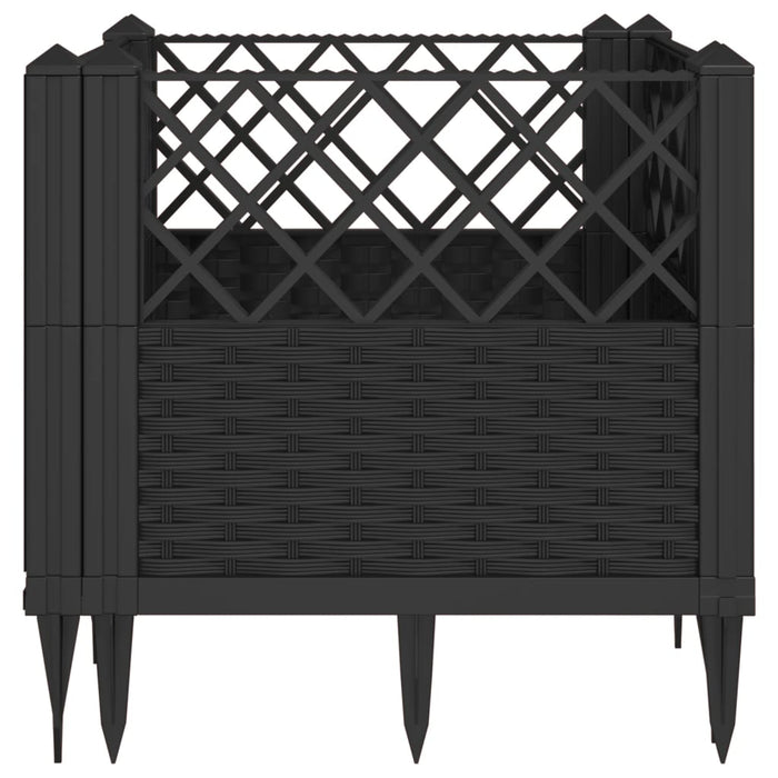 Jardinieră de grădină cu spalier, negru, 43,5x43,5x43,5 cm, PP - WALTI WALTI