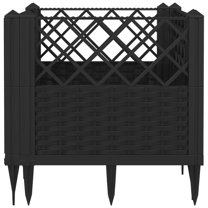 Jardinieră de grădină cu spalier, negru, 43,5x43,5x43,5 cm, PP - WALTI WALTI