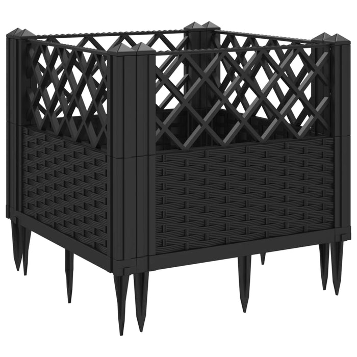 Jardinieră de grădină cu spalier, negru, 43,5x43,5x43,5 cm, PP - WALTI WALTI