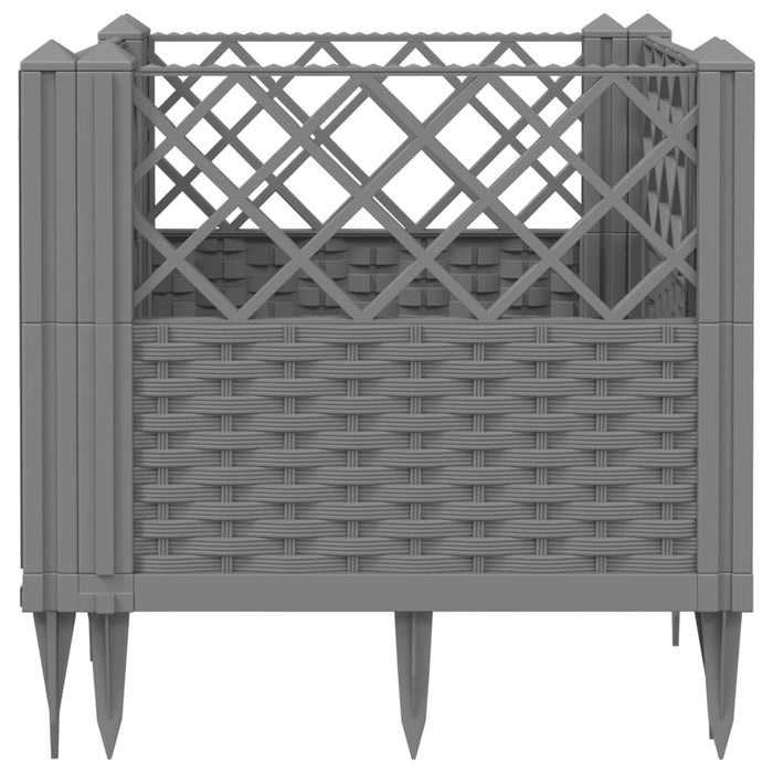 Jardinieră grădină cu țăruși gri deschis, 43,5x43,5x43,5 cm, PP - WALTI WALTI