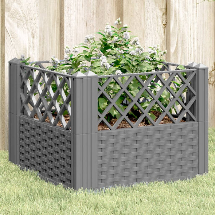 Jardinieră grădină cu țăruși gri deschis, 43,5x43,5x43,5 cm, PP - WALTI WALTI