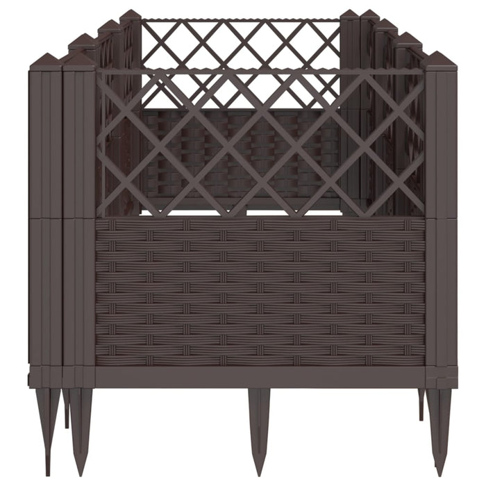 Jardinieră de grădină cu țăruși, maro, 123,5x43,5x43,5 cm, PP - WALTI WALTI