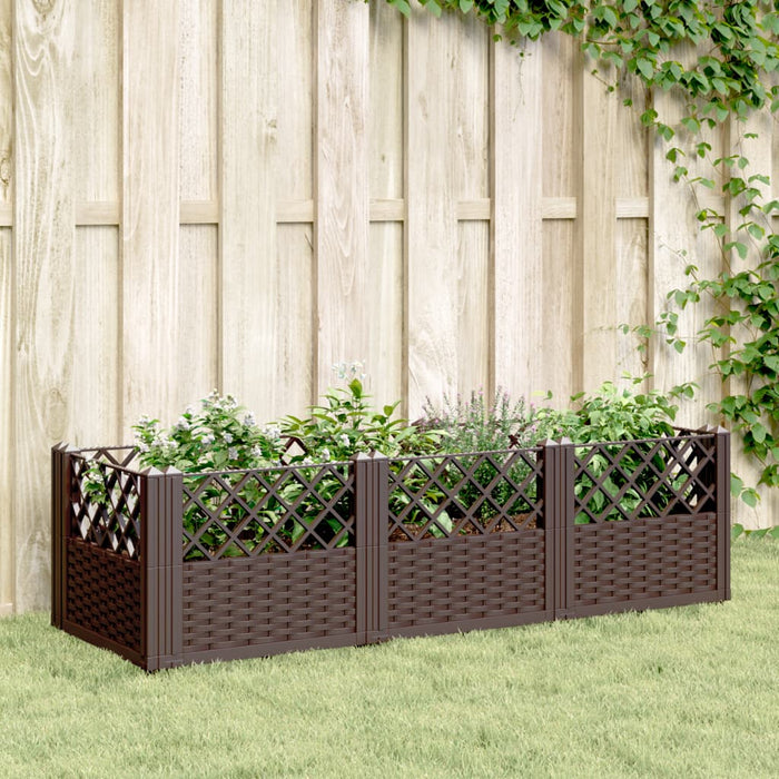 Jardinieră de grădină cu țăruși, maro, 123,5x43,5x43,5 cm, PP - WALTI WALTI