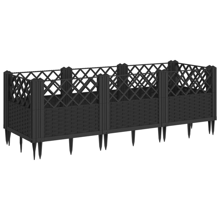 Jardinieră de grădină cu spalier, negru, 123,5x43,5x43,5 cm, PP - WALTI WALTI