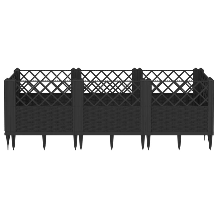 Jardinieră de grădină cu spalier, negru, 123,5x43,5x43,5 cm, PP - WALTI WALTI