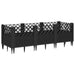 Jardinieră de grădină cu spalier, negru, 123,5x43,5x43,5 cm, PP - WALTI WALTI