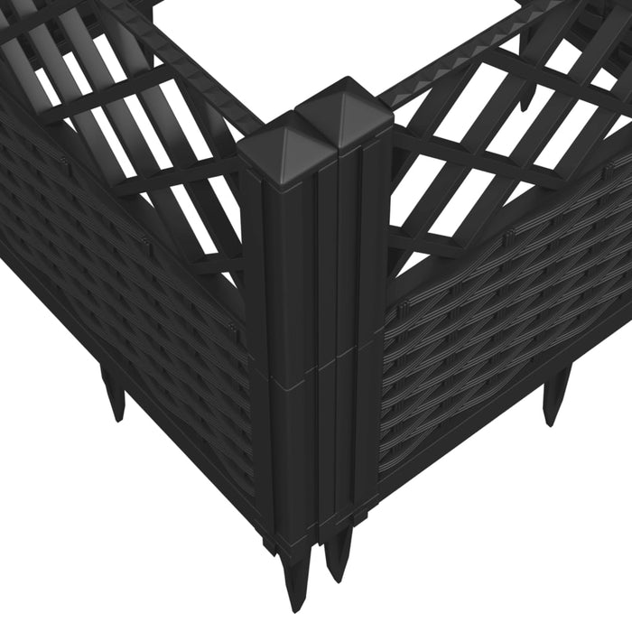 Jardinieră de grădină cu spalier, negru, 123,5x43,5x43,5 cm, PP - WALTI WALTI