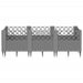 Jardinieră grădină cu țăruși gri deschis 123,5x43,5x43,5 cm PP - WALTI WALTI