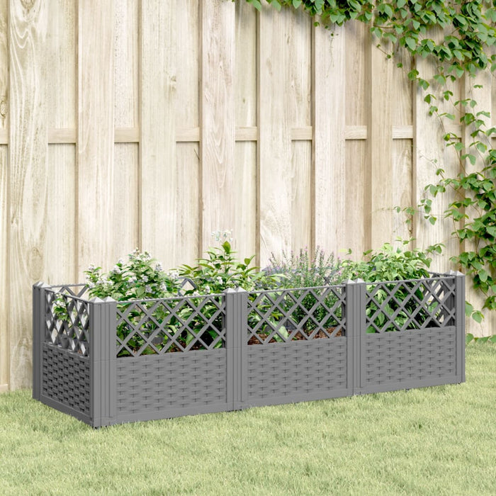 Jardinieră grădină cu țăruși gri deschis 123,5x43,5x43,5 cm PP - WALTI WALTI