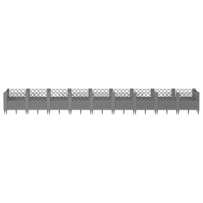 Jardinieră grădină cu țăruși gri deschis 363,5x43,5x43,5 cm, PP - WALTI WALTI