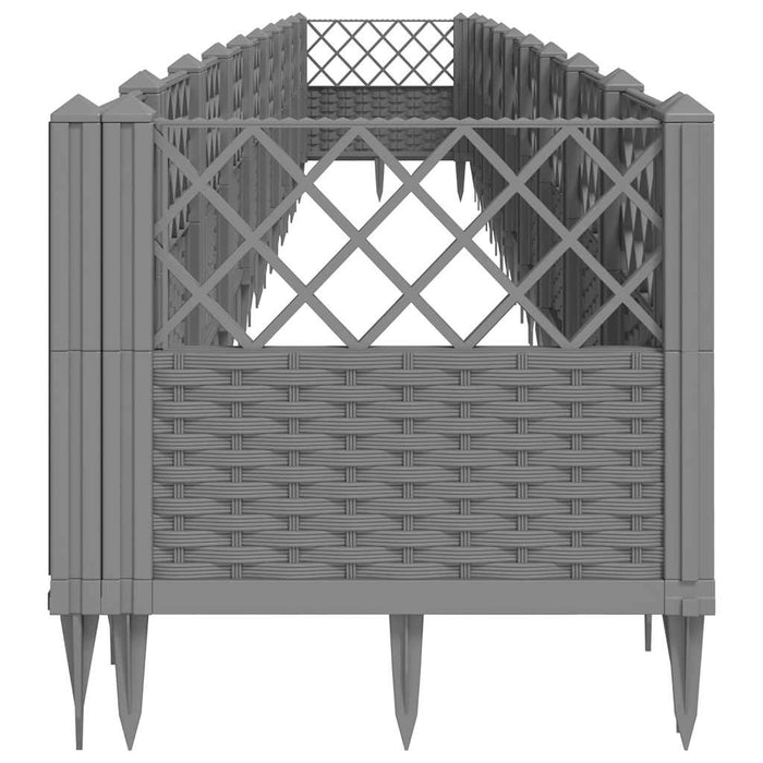 Jardinieră grădină cu țăruși gri deschis 363,5x43,5x43,5 cm, PP - WALTI WALTI