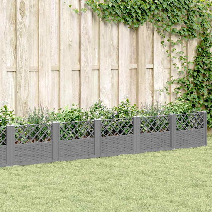 Jardinieră grădină cu țăruși gri deschis 363,5x43,5x43,5 cm, PP - WALTI WALTI