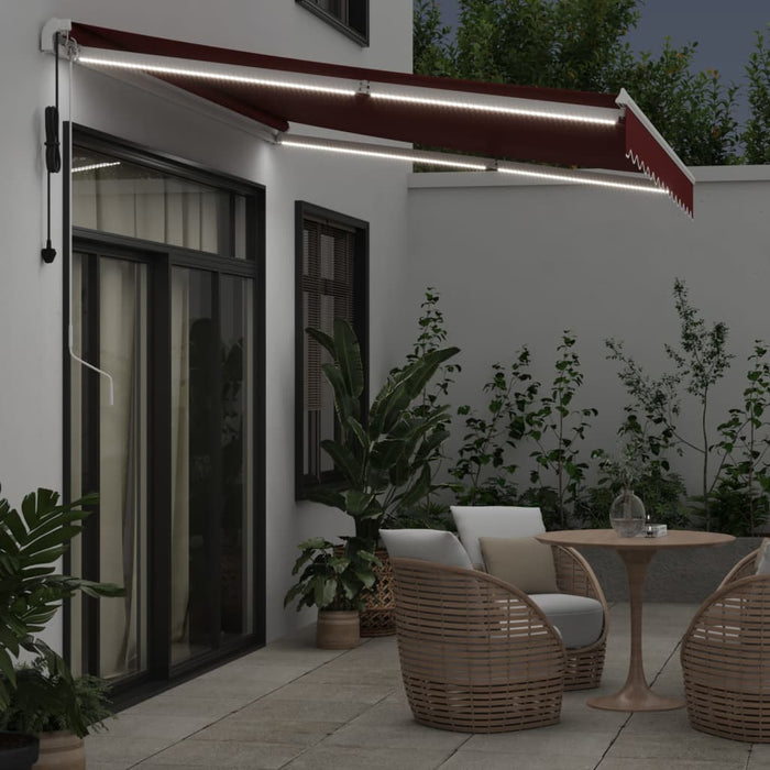 Copertina retractabilă automat cu LED, vișiniu, 350x250 cm - WALTI WALTI