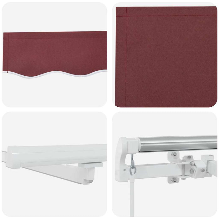 Copertina retractabilă manual cu LED, vișiniu, 400x300 cm - WALTI WALTI