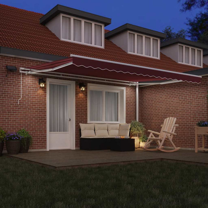 Copertina retractabilă manual cu LED, vișiniu, 450x300 cm - WALTI WALTI