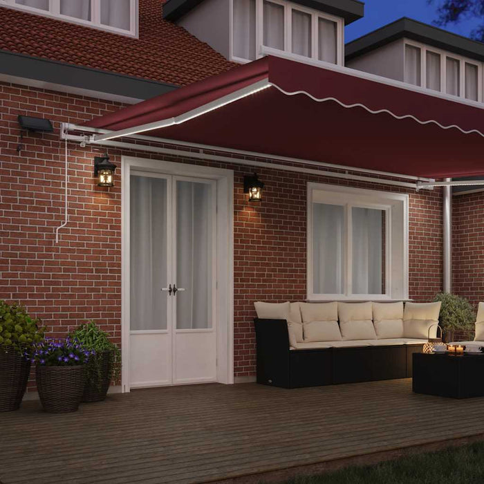 Copertina retractabilă manual cu LED, vișiniu, 500x300 cm - WALTI WALTI