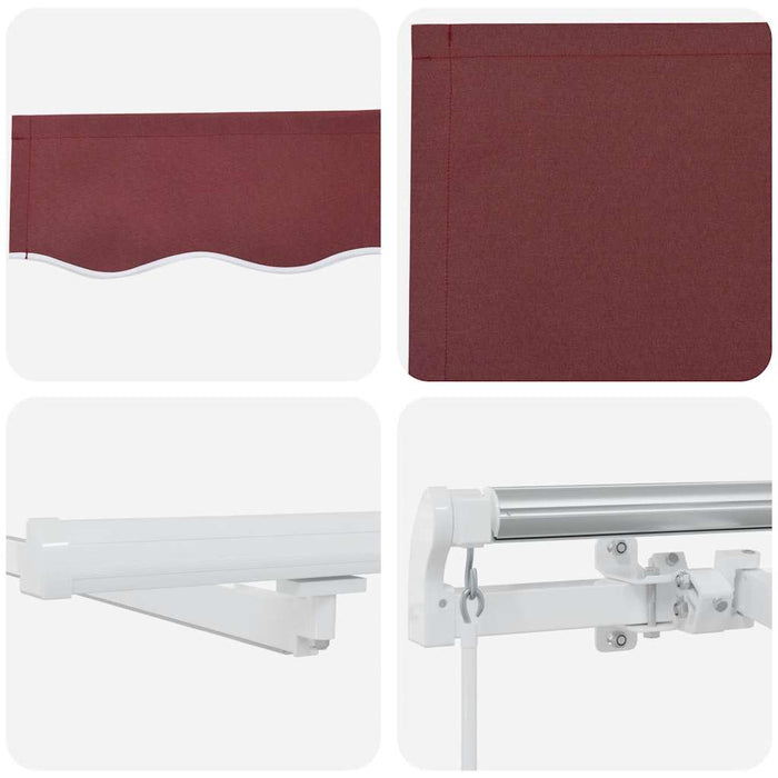 Copertina retractabilă manual cu LED, vișiniu, 600x300 cm WALTI