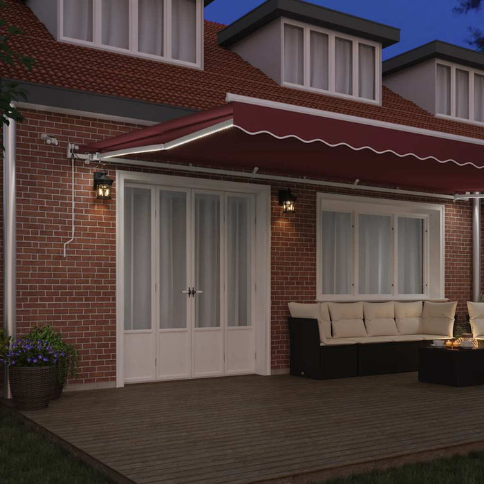 Copertina retractabilă automat cu LED, vișiniu, 600x300 cm - WALTI WALTI