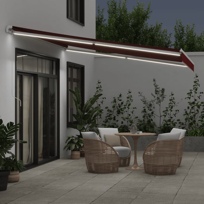 Copertina retractabilă manual cu LED, vișiniu, 400x350 cm - WALTI WALTI