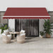 Copertina retractabilă manual cu LED, vișiniu, 400x350 cm - WALTI WALTI