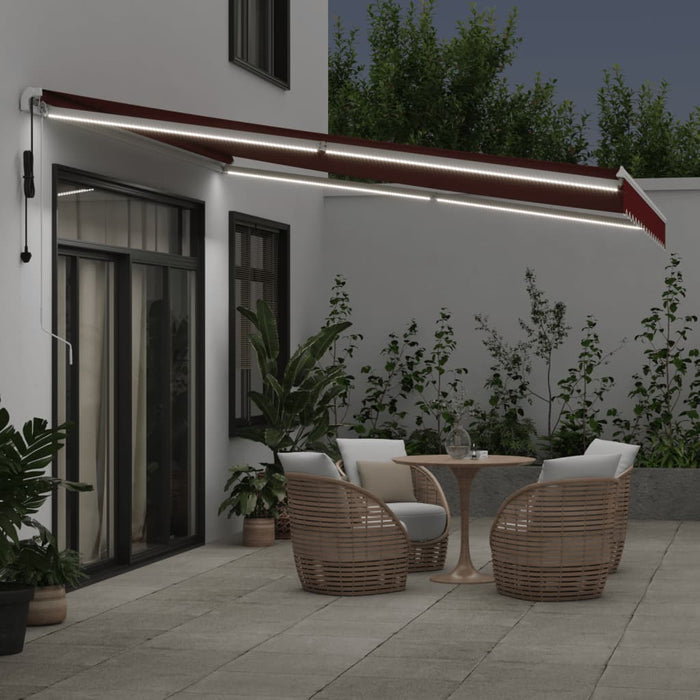 Copertina retractabilă automat cu LED, vișiniu, 400x350 cm - WALTI WALTI