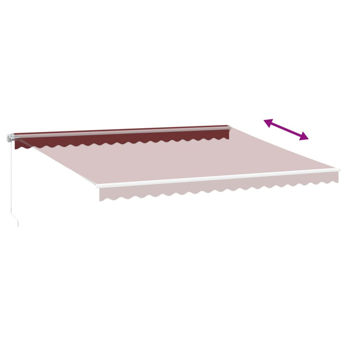 Copertina retractabilă manual cu LED, vișiniu, 450x350 cm WALTI