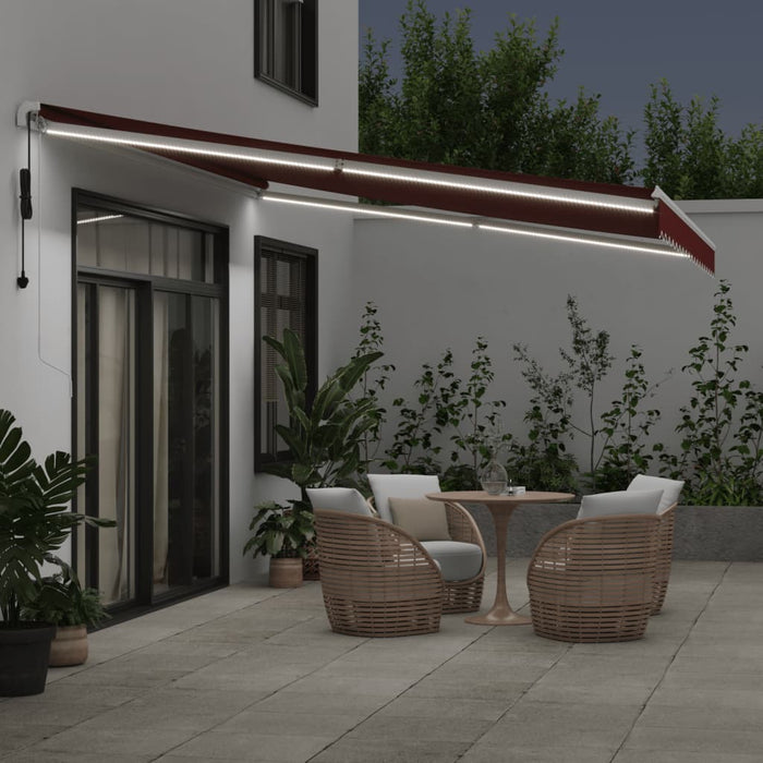 Copertina retractabilă automat cu LED, vișiniu, 450x350 cm - WALTI WALTI