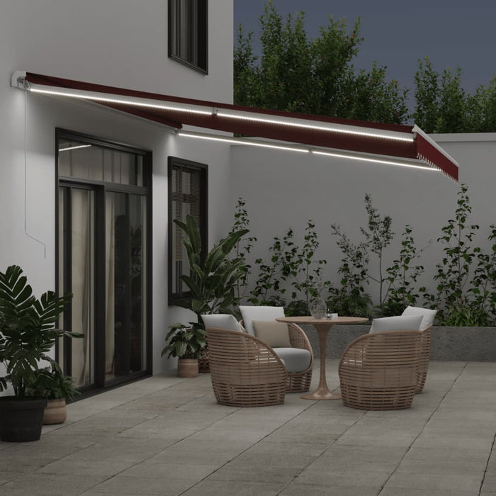 Copertina retractabilă manual cu LED, vișiniu, 500x350 cm - WALTI WALTI