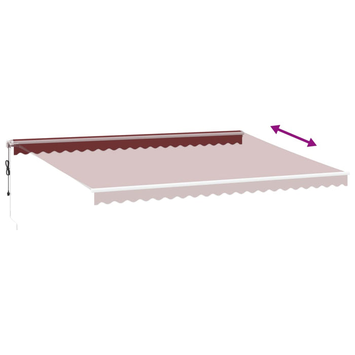 Copertina retractabilă automat cu LED, vișiniu, 500x350 cm WALTI