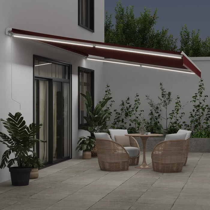 Copertina retractabilă manual cu LED, vișiniu, 600x350 cm - WALTI WALTI