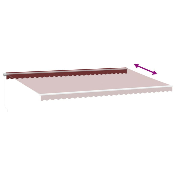 Copertina retractabilă manual cu LED, vișiniu, 600x350 cm - WALTI WALTI