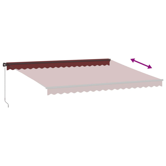 Copertina retractabilă manual, vișiniu, 450x350 cm - WALTI WALTI