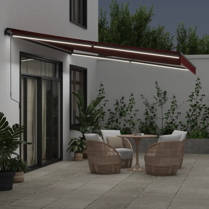 Copertina retractabilă manual cu LED-uri, vișiniu, 450x350 cm - WALTI WALTI