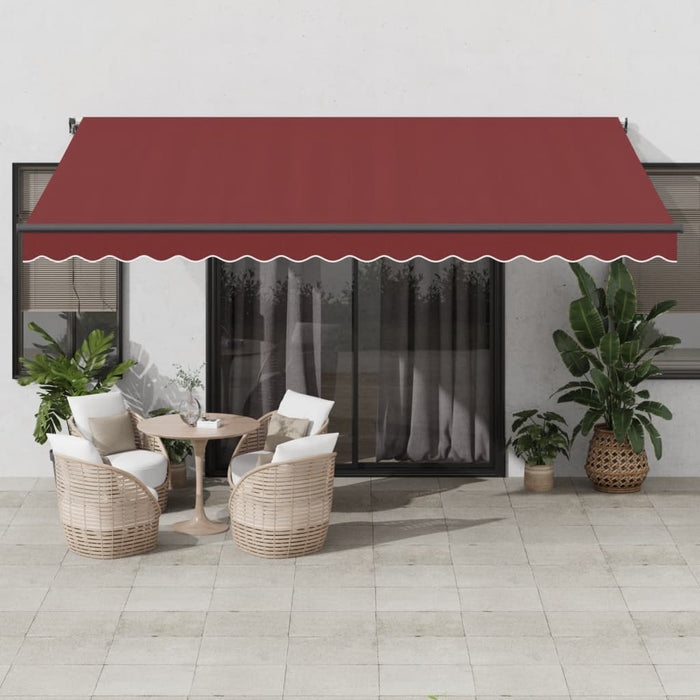 Copertina retractabilă automat cu LED-uri, vișiniu, 450x350 cm WALTI