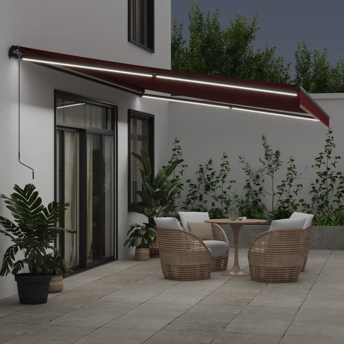 Copertina retractabilă manual cu LED-uri, vișiniu, 500x350 cm - WALTI WALTI