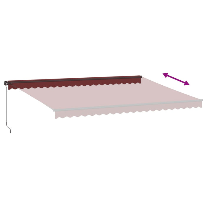 Copertina retractabilă manual cu LED-uri, vișiniu, 500x350 cm - WALTI WALTI