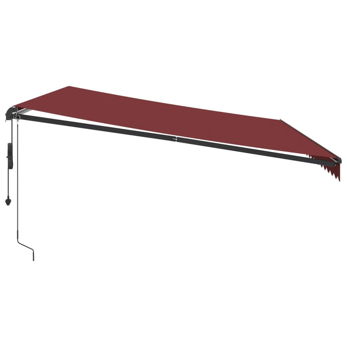 Copertina retractabilă automat cu LED-uri, vișiniu, 500x350 cm WALTI