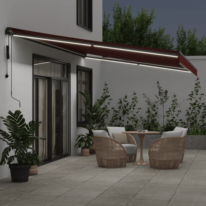 Copertina retractabilă automat cu LED-uri, vișiniu, 600x350 cm - WALTI WALTI
