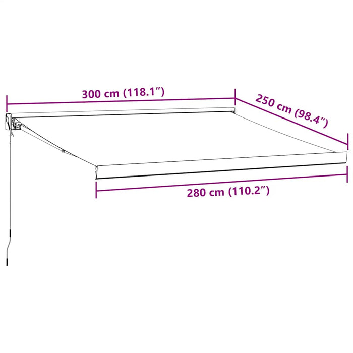 Copertina retractabilă manual, vișiniu, 300x250 cm WALTI