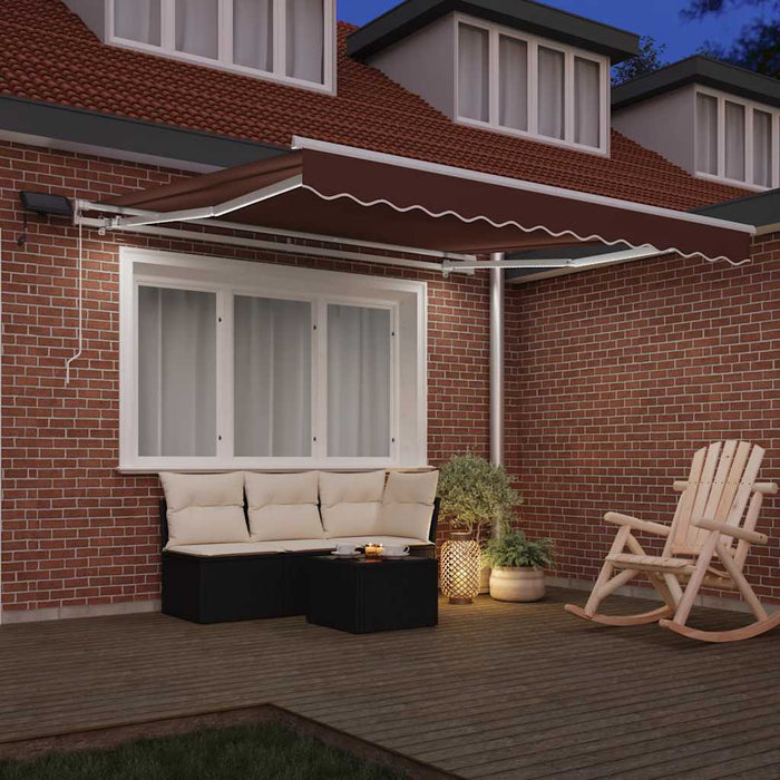 Copertină retractabilă manual cu LED, maro, 300x250 cm WALTI