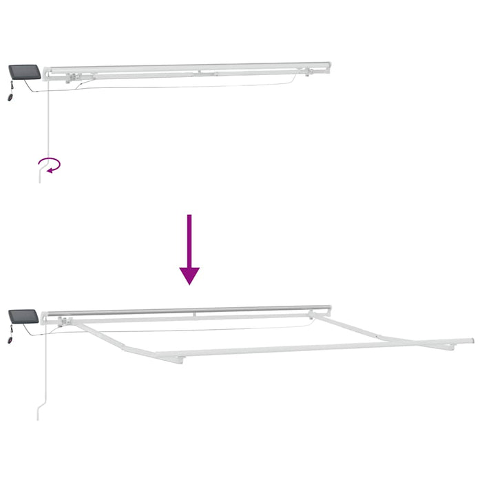 Copertină retractabilă manual cu LED, maro, 300x250 cm WALTI