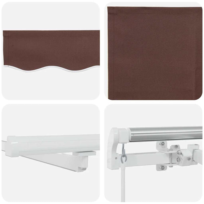 Copertină retractabilă manual cu LED, maro, 300x250 cm WALTI