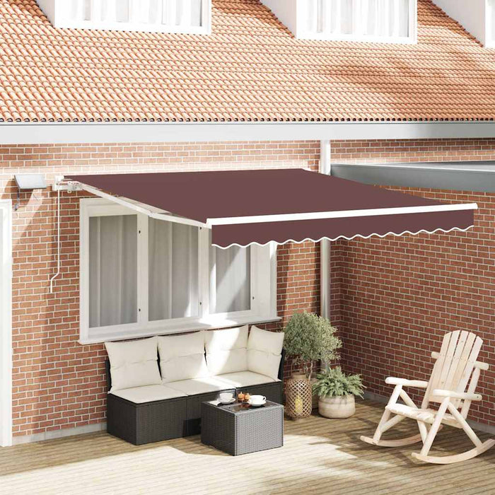 Copertină retractabilă manual cu LED, maro, 300x250 cm WALTI