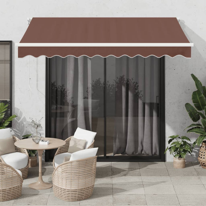 Copertina retractabilă automat cu LED, maro, 300x250 cm WALTI