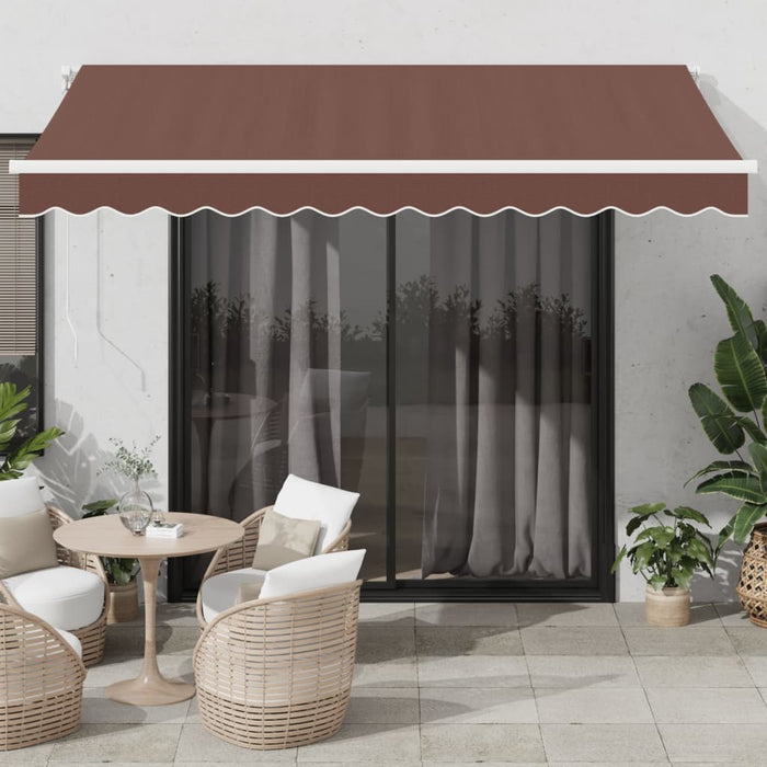 Copertina retractabilă automat cu LED, maro, 350x250 cm - WALTI WALTI