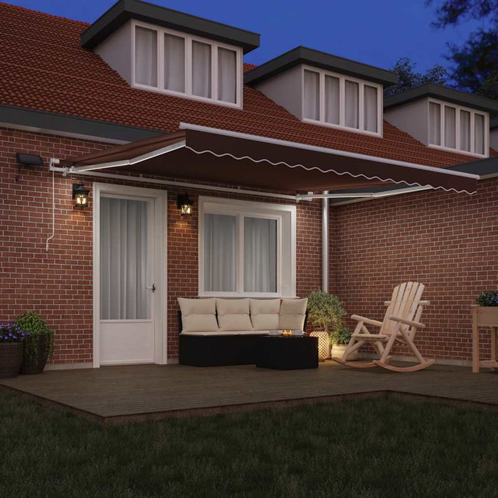 Copertina retractabilă manual cu LED, maro, 400x300 cm - WALTI WALTI