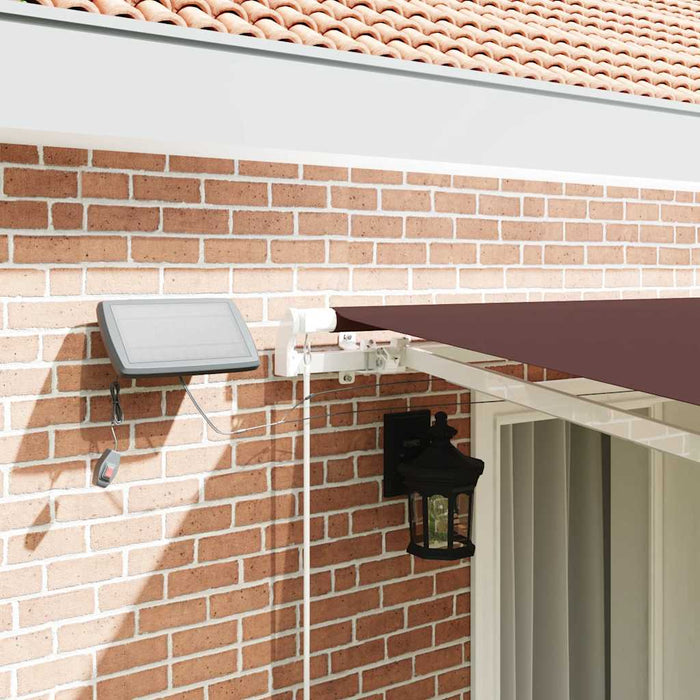 Copertina retractabilă manual cu LED, maro, 400x300 cm - WALTI WALTI