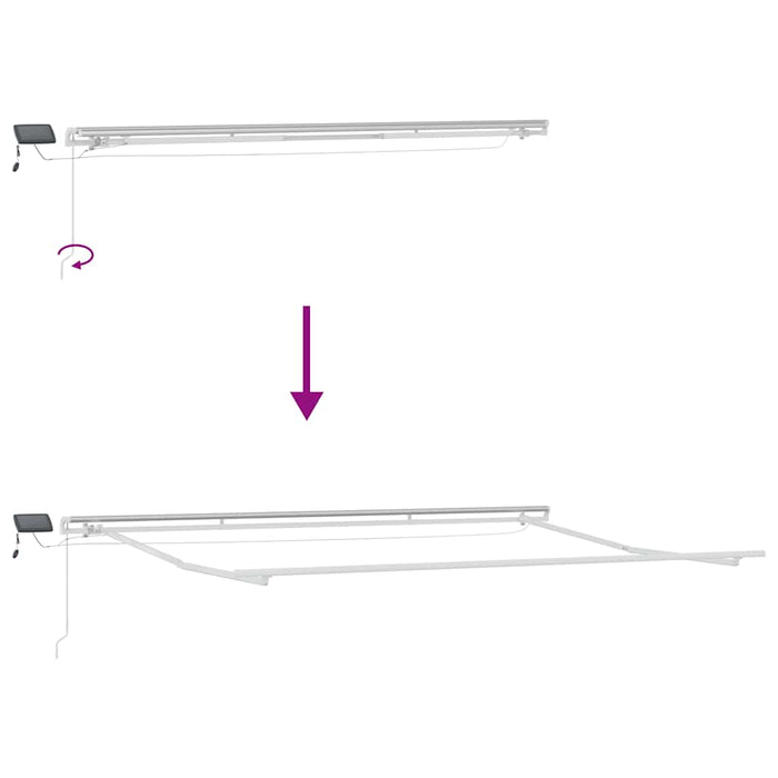 Copertina retractabilă manual cu LED, maro, 400x300 cm - WALTI WALTI