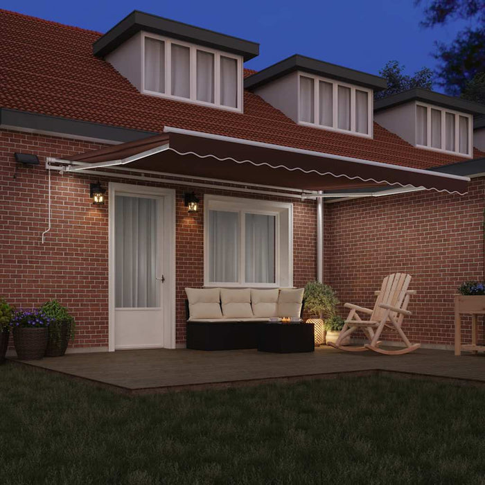 Copertină retractabilă manual cu LED, maro, 450x300 cm - WALTI WALTI