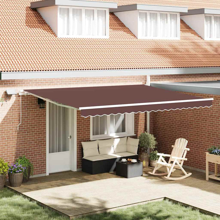 Copertină retractabilă manual cu LED, maro, 450x300 cm - WALTI WALTI